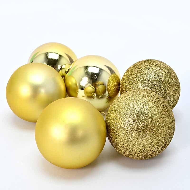 НОВОГОДИШНИ ЛАМПИОНИ ЗЛАТНИ 6/1 ПЛАСТИЧНИ 7ЦМ